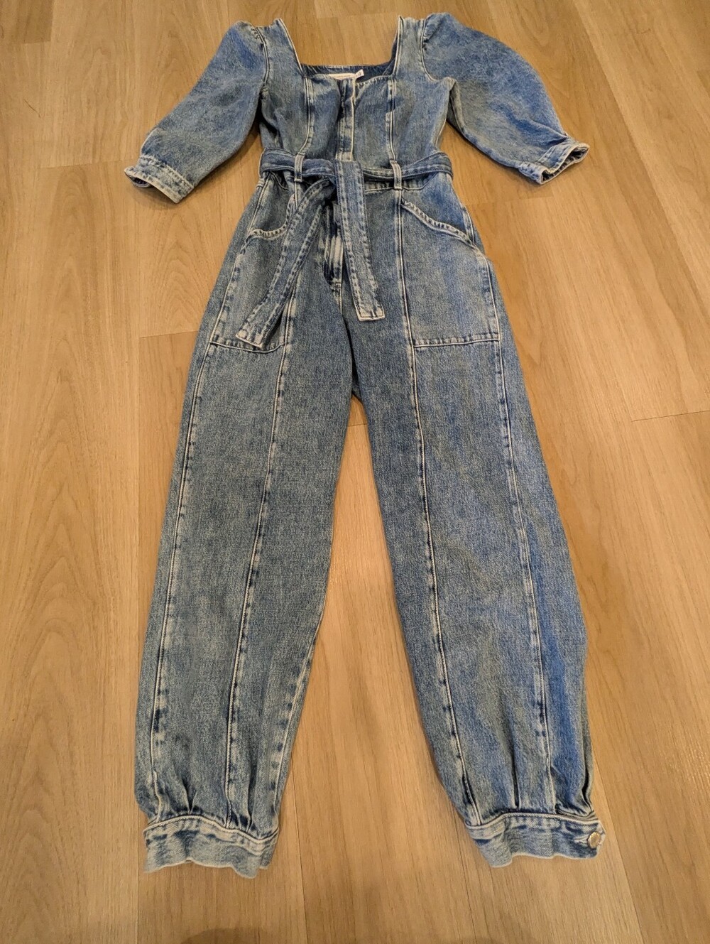 & Other Stories Structured Denim Jumpsuit Size 4